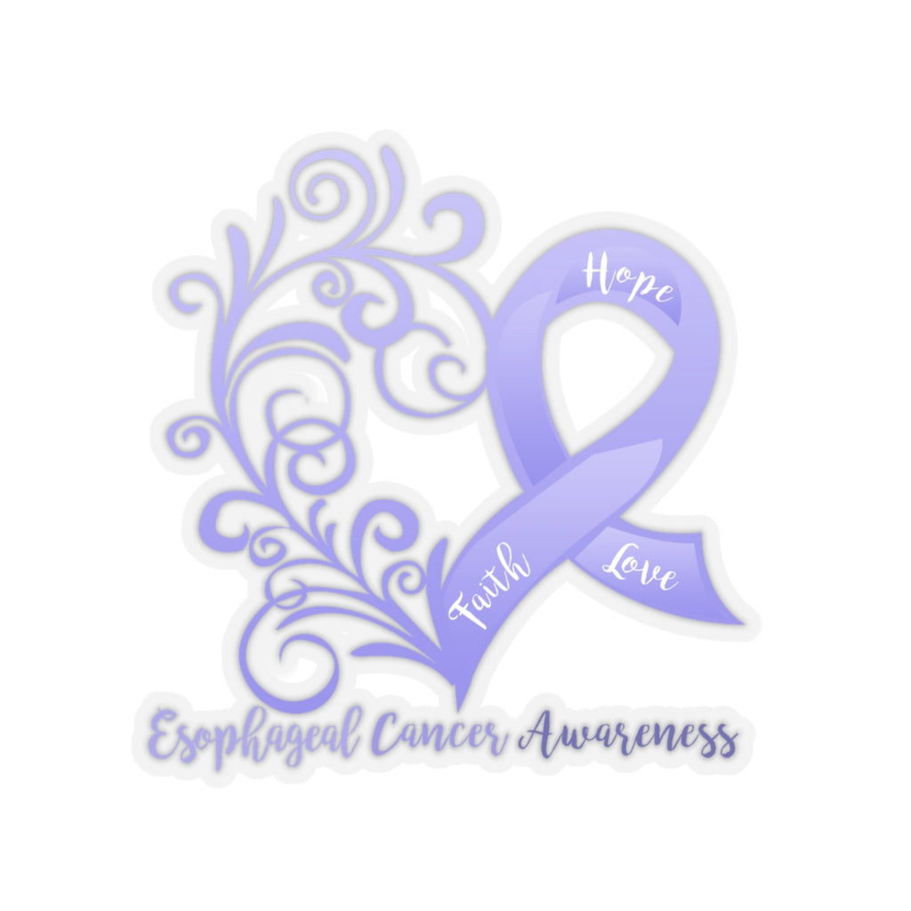 Esophageal Cancer Awareness Heart Sticker (3x3)