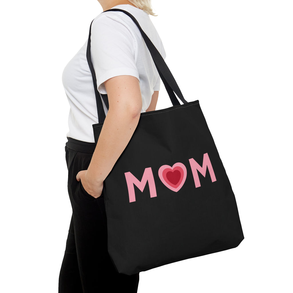 Mom Heart Large "Black" Tote Bag