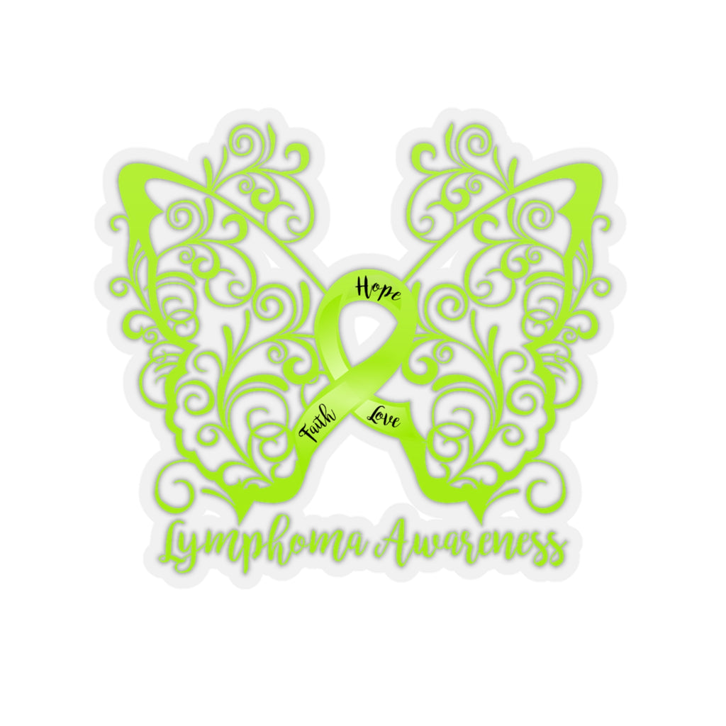 Lymphoma Filigree Butterfly Sticker (3 x 3)