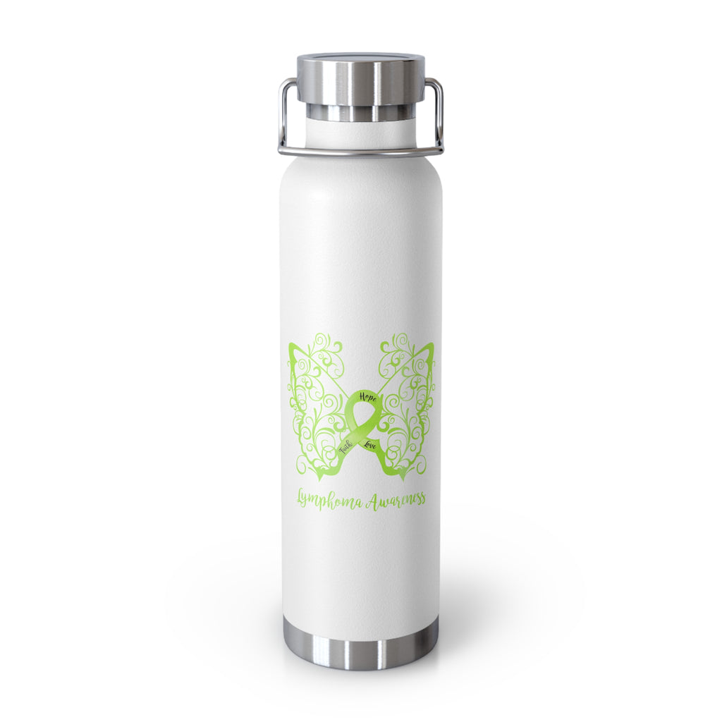 Lymphoma Awareness Filigree Butterfly Copper Vacuum Insulated Bottle, 22oz