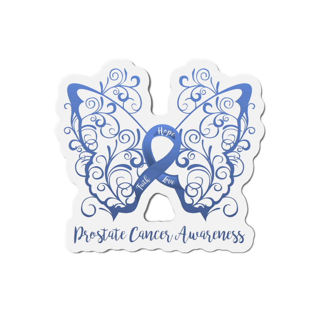 Prostate Cancer Awareness Filigree Butterfly Flexible Vehicle Magnet