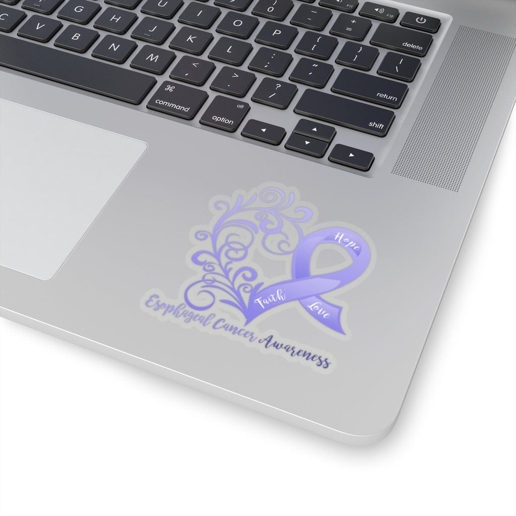 Esophageal Cancer Awareness Heart Sticker (3x3)