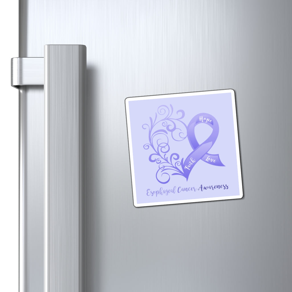 Esophageal Cancer Awareness Magnet (Periwinkle Blue Background) (3 Sizes Available)