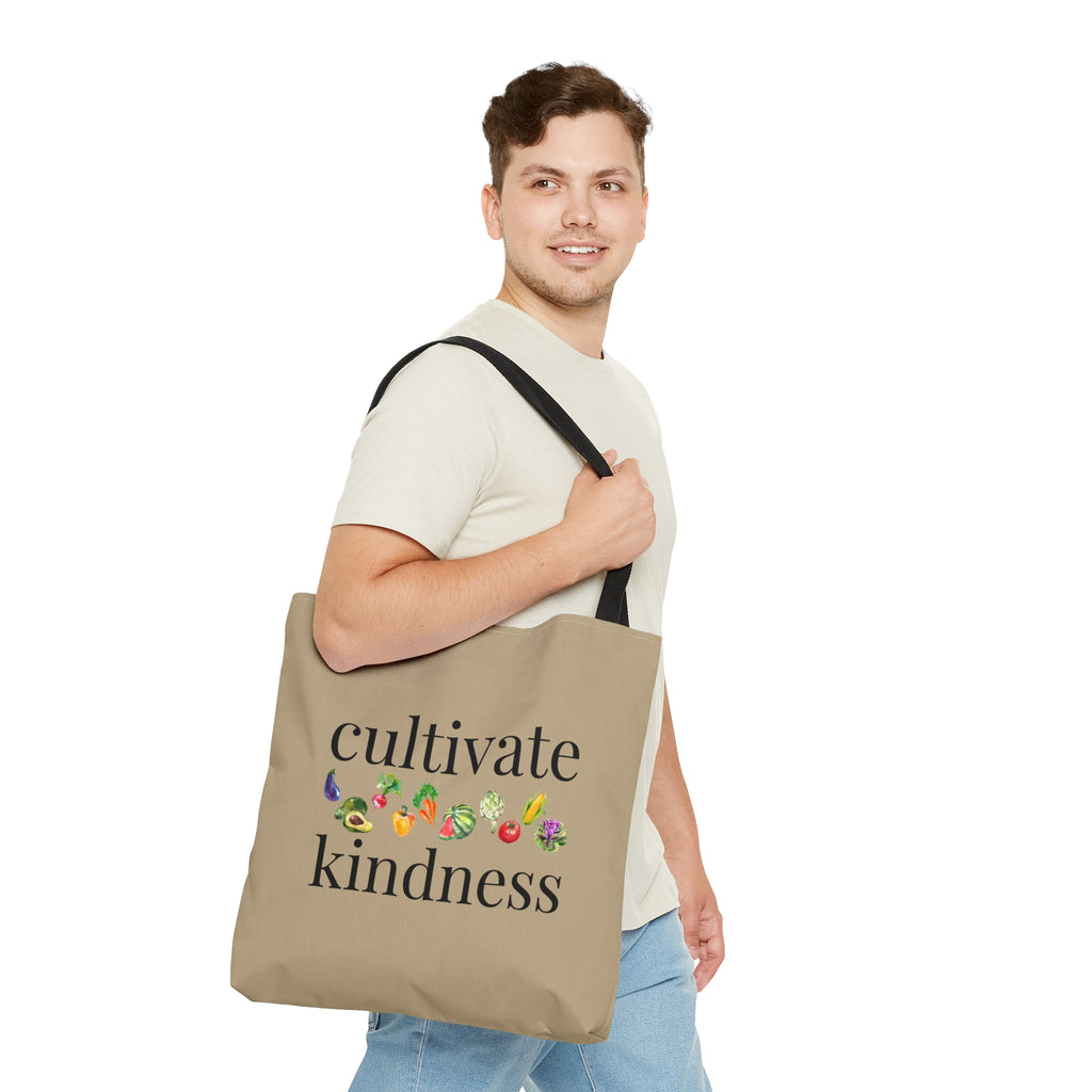 cultivate kindness Large "Khaki" Tote Bag