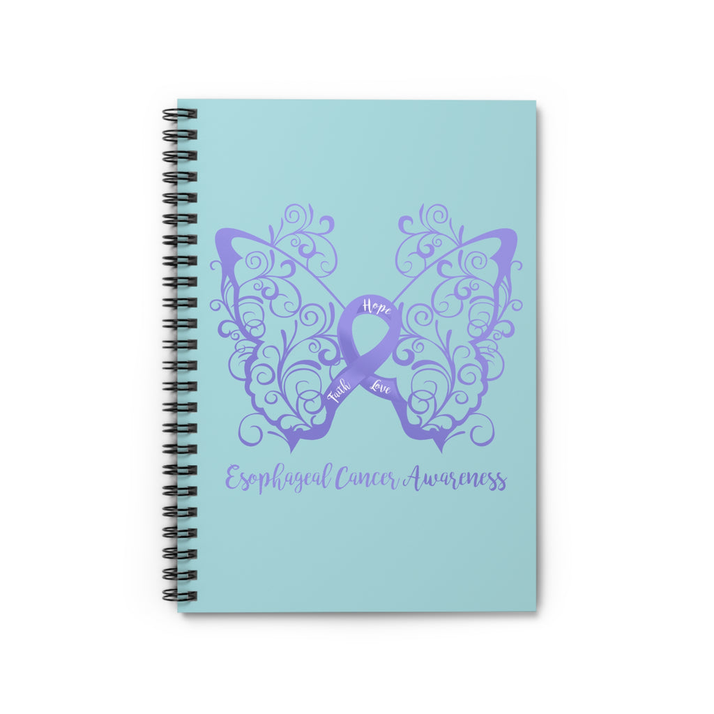 Esophageal Awareness Filigree Butterfly "Light Blue" Spiral Journal - Ruled Line