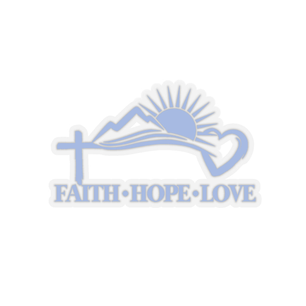 Faith Hope Love Symbols Car Sticker (6x6)(Blue Font)