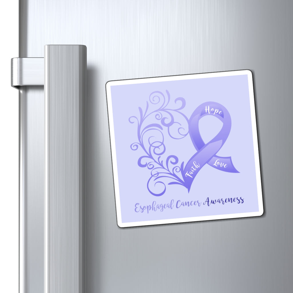 Esophageal Cancer Awareness Magnet (Periwinkle Blue Background) (3 Sizes Available)