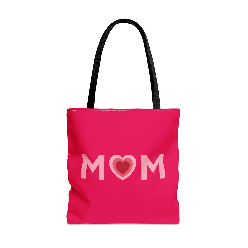 Mom Heart Large "Raspberry" Tote Bag
