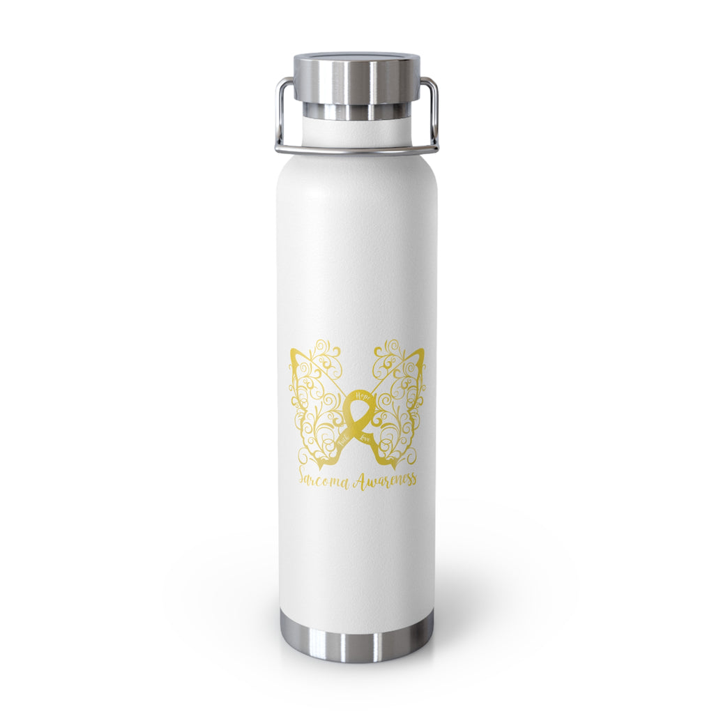 Sarcoma Awareness Filigree Butterfly Copper Vacuum Insulated Bottle, 22oz