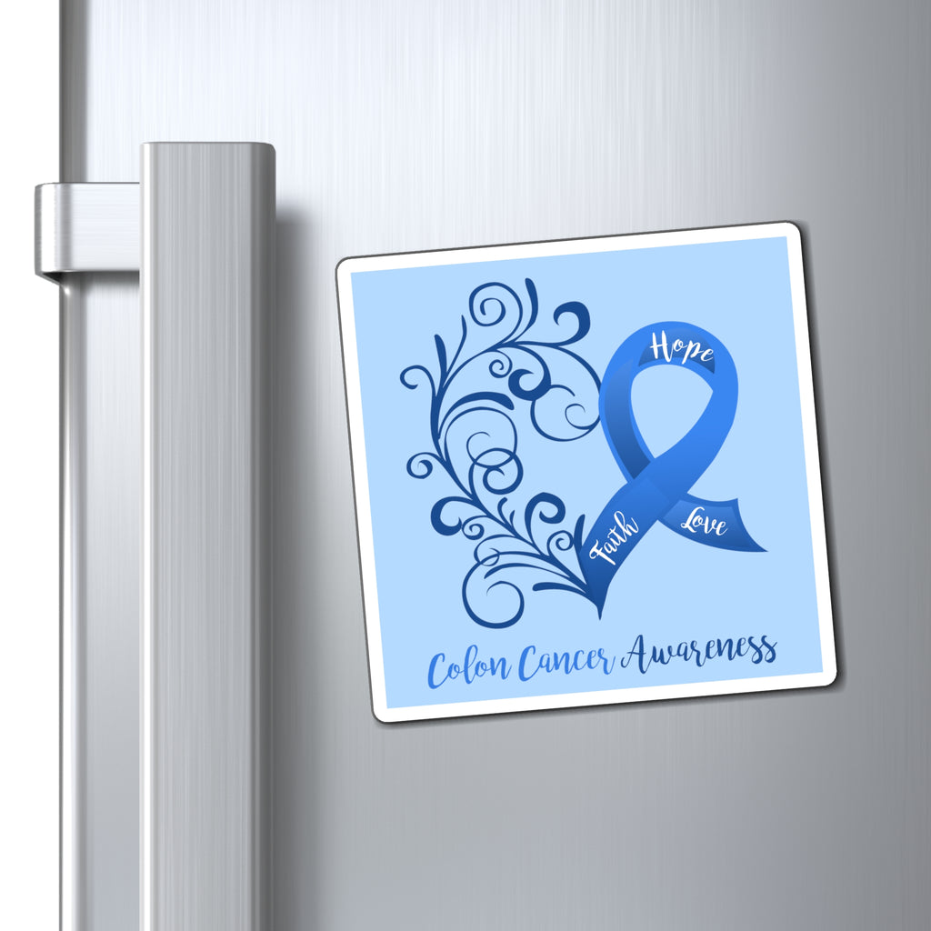 Colon Cancer Awareness Magnet (Light Blue Background) (3 Sizes Available)