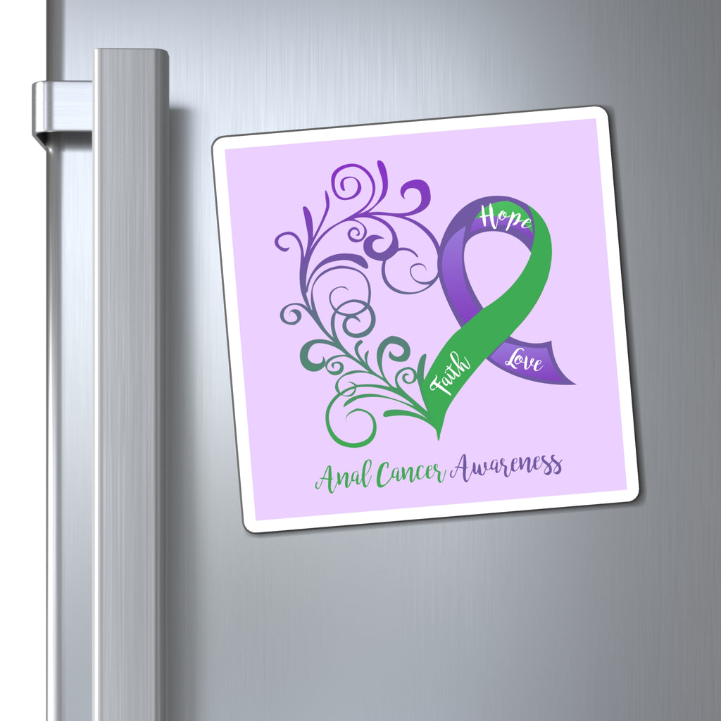 Anal Cancer Awareness Magnet (Lavender Background) (3 Sizes Available)