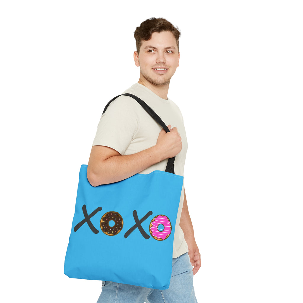 XOXO Donuts Large Aqua Tote Bag