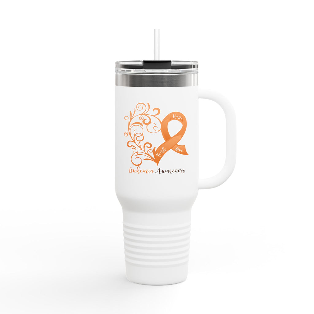 Leukemia Awareness Awareness Heart Insulated Travel Mug | 40oz
