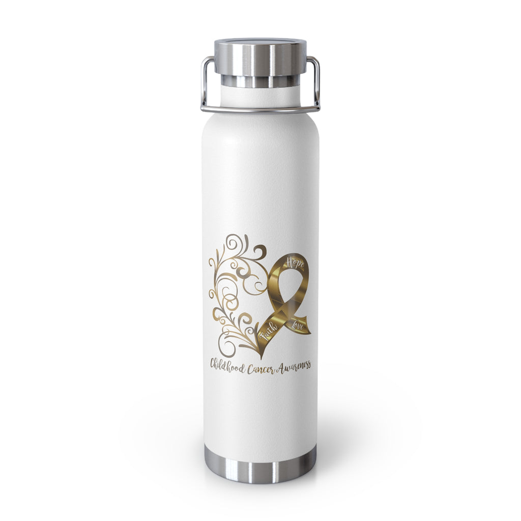 Childhood Cancer Awareness Heart Copper Vacuum Insulated Bottle, 22oz