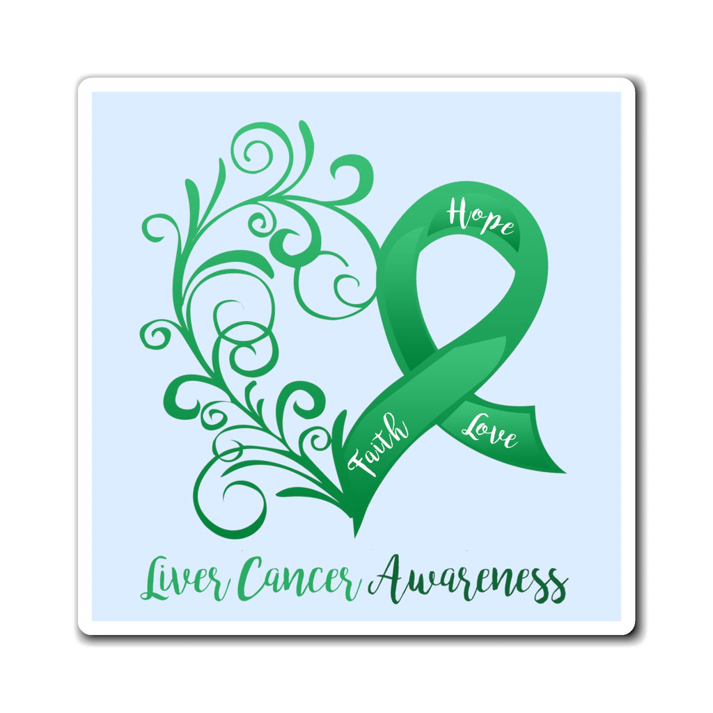 Liver Cancer Awareness Heart "Light Blue" Magnet (3 Sizes Available)