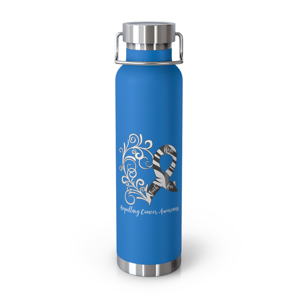 Ampullary Cancer Awareness Heart Copper Vacuum Insulated Bottle, 22oz (Dark Colors)