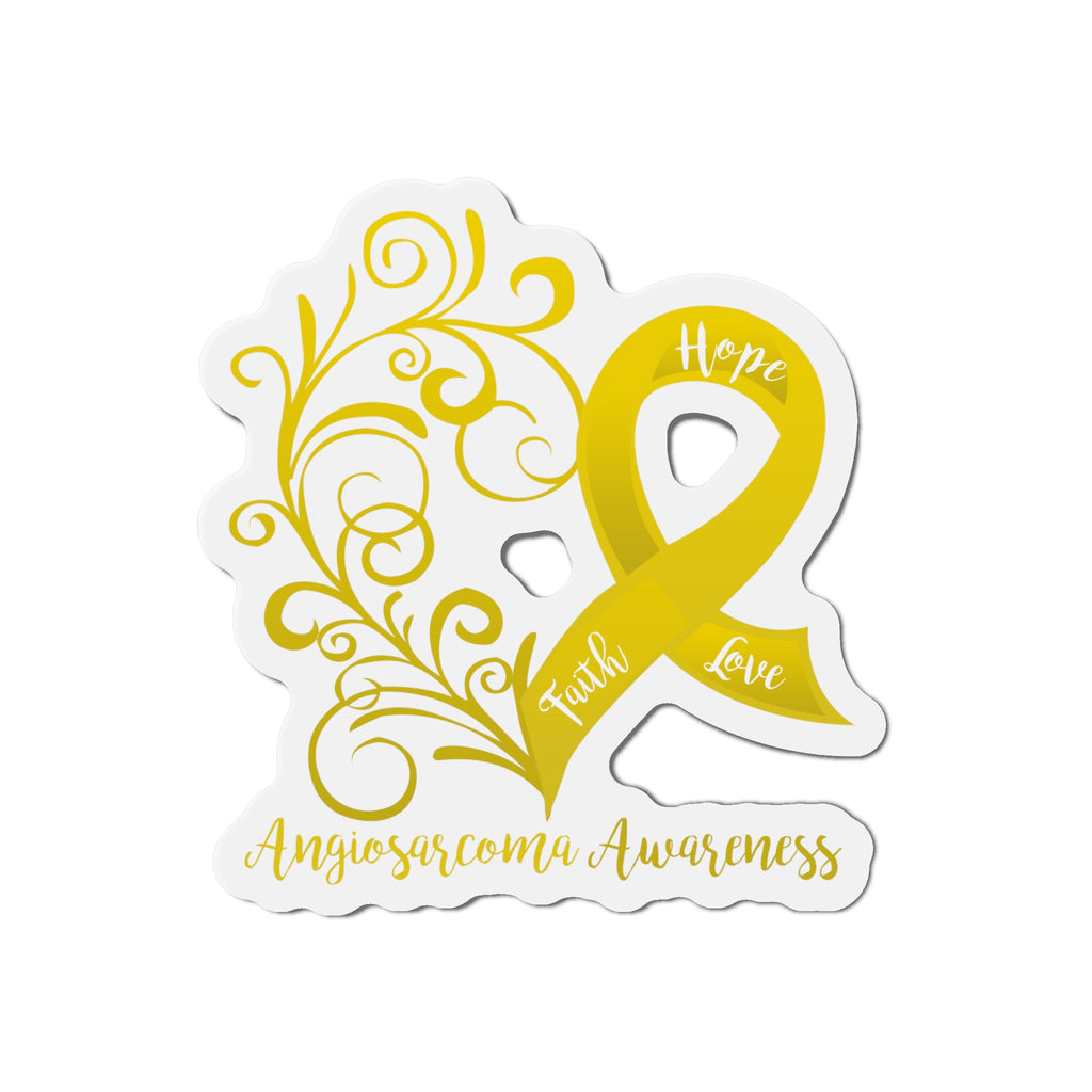 Angiosarcoma Cancer Awareness Heart Flexible Vehicle Magnet (6x6)