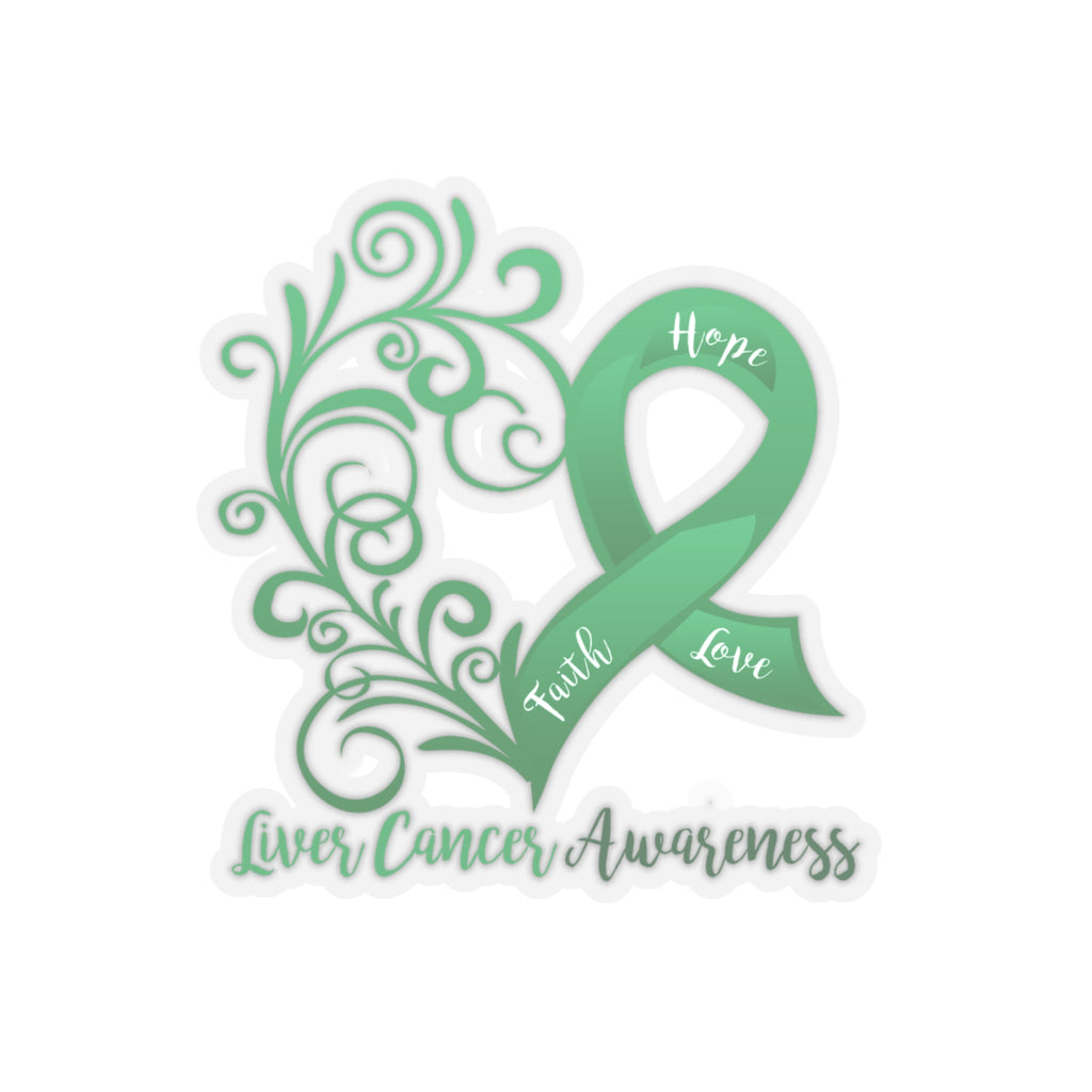 Liver Cancer Awareness Heart Sticker (3x3)