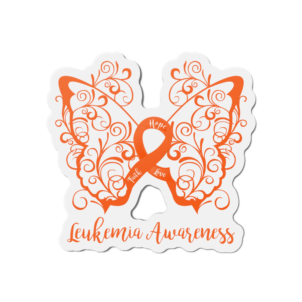 Leukemia Awareness Filigree Butterfly Flexible Vehicle Magnet (6 x 6)