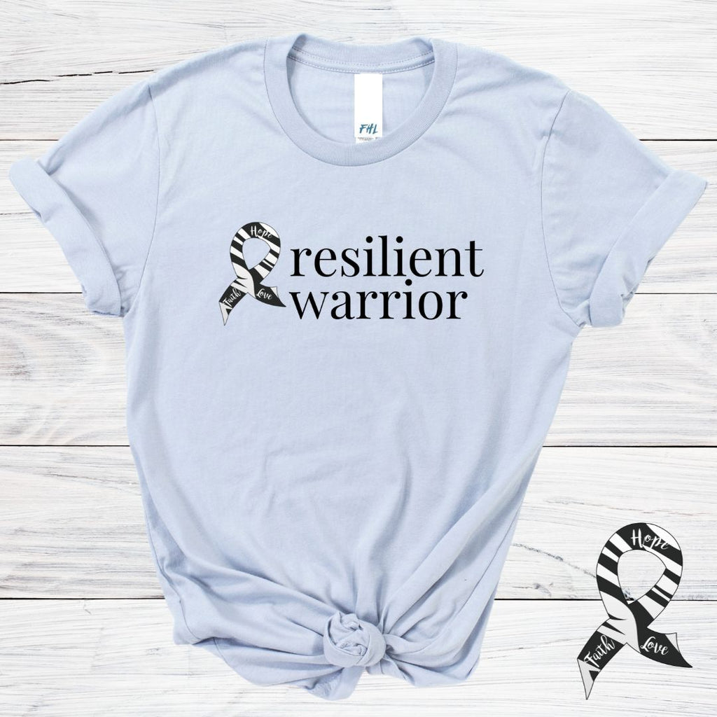 Ampullary Cancer "resilient warrior" Ribbon T-Shirt