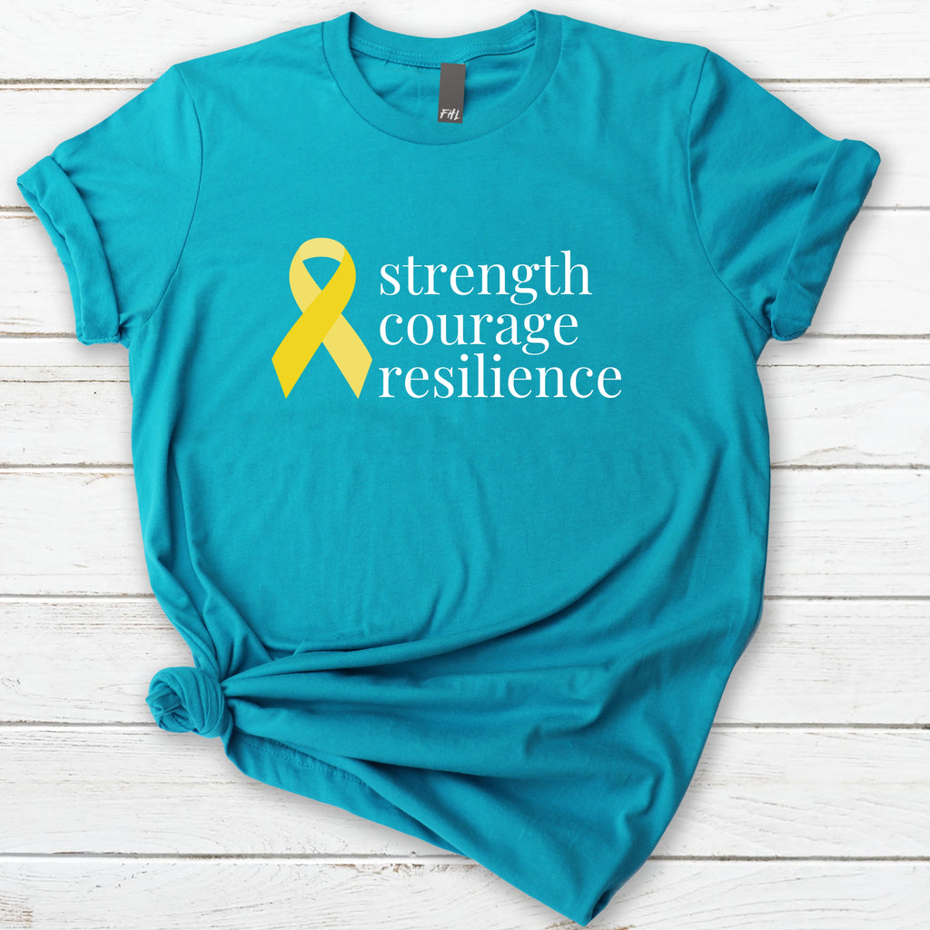 Angiosarcoma | Sarcoma "strength courage resilient" Ribbon T-Shirt