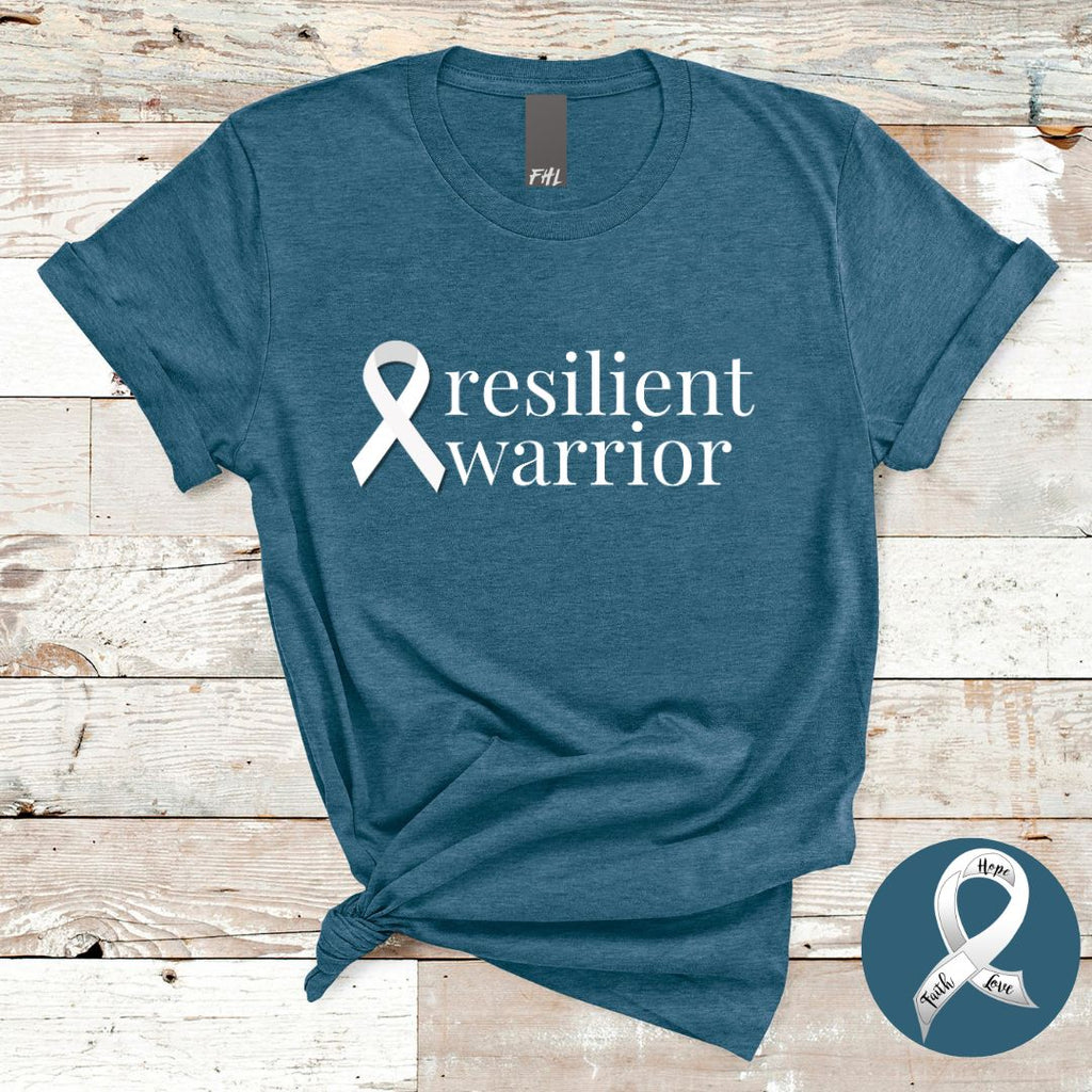 Lung Cancer "resilient warrior" Ribbon T-Shirt