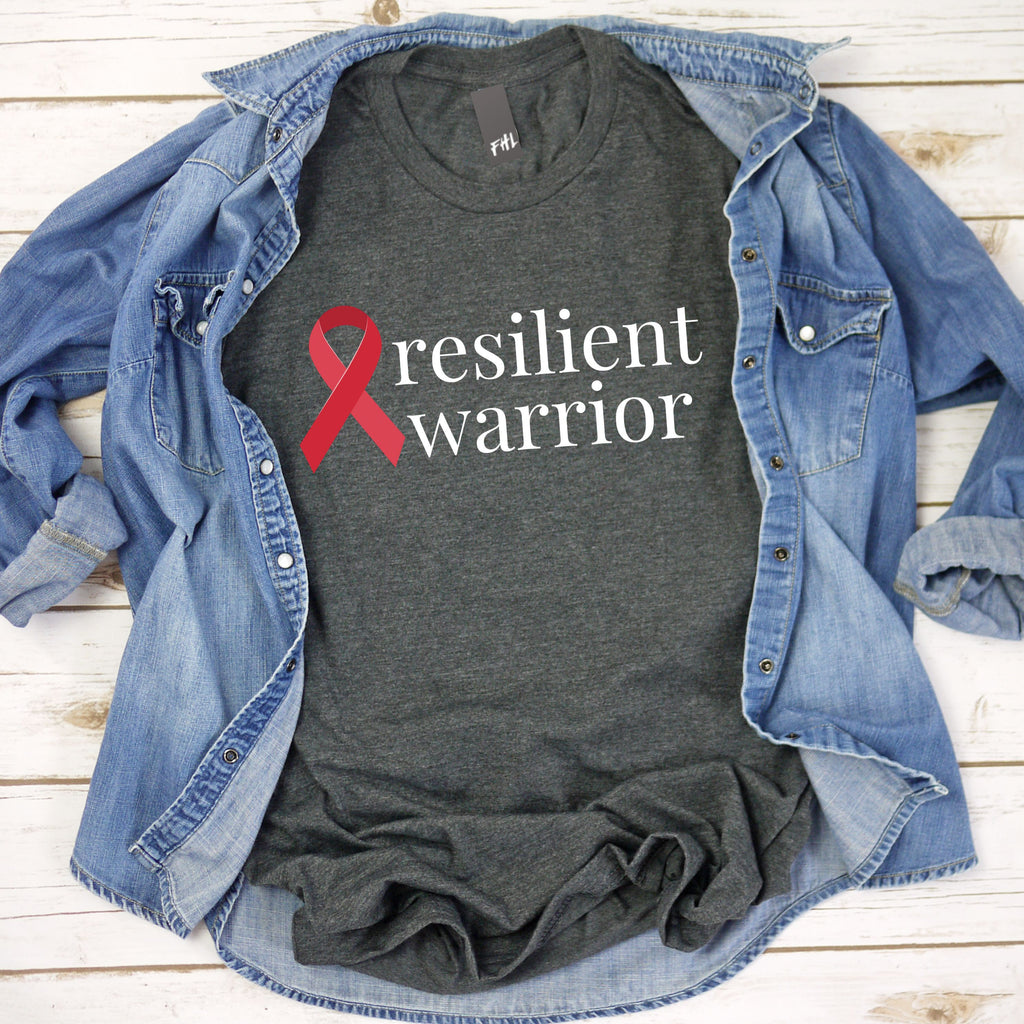 Multiple Myeloma resilient warrior Ribbon T-Shirt (Several Colors Available)