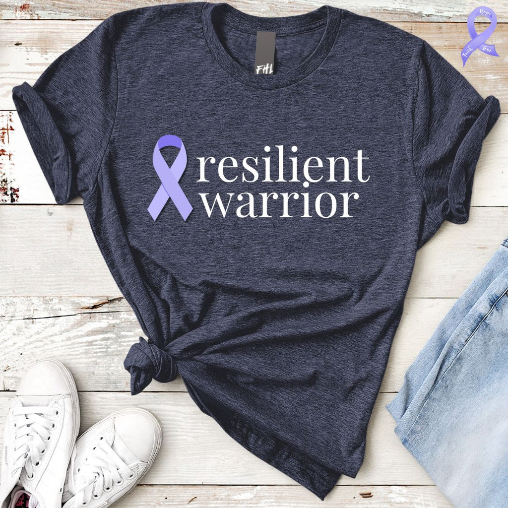 Stomach Cancer "resilient warrior" Ribbon T-Shirt