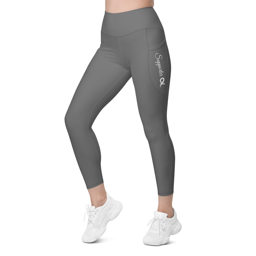 Lung Cancer "Supporter" Leggings with Pockets (Dark Grey)
