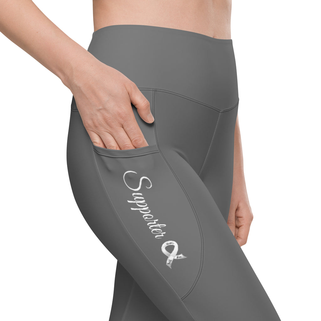 Lung Cancer "Supporter" Leggings with Pockets (Dark Grey)
