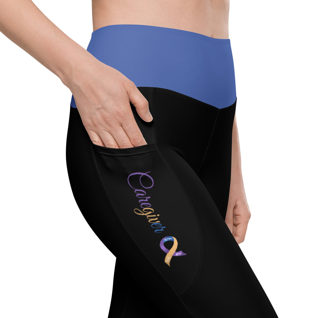 Bladder Cancer "Caregiver" Ribbon Leggings with Pockets