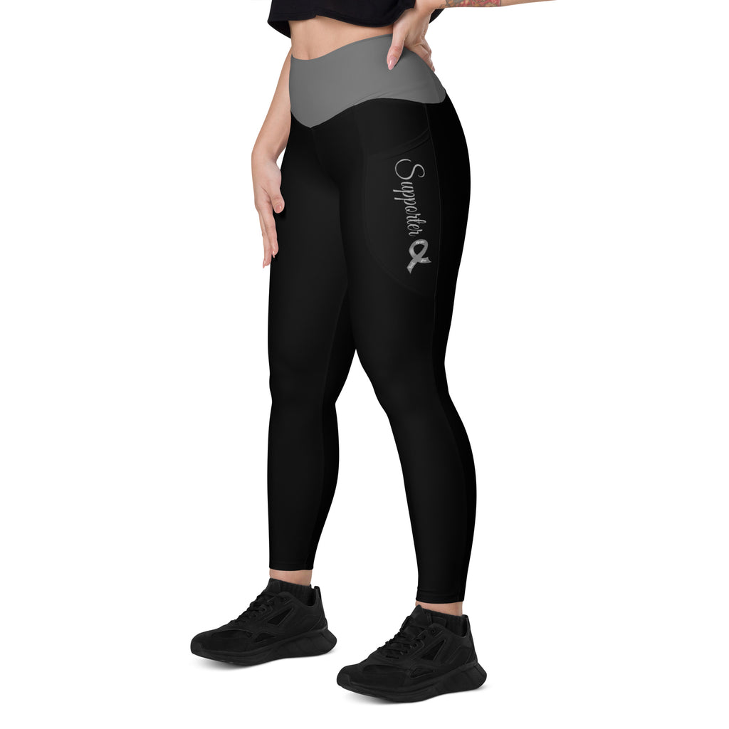 Brain Cancer "Supporter" Ribbon Leggings with Pockets