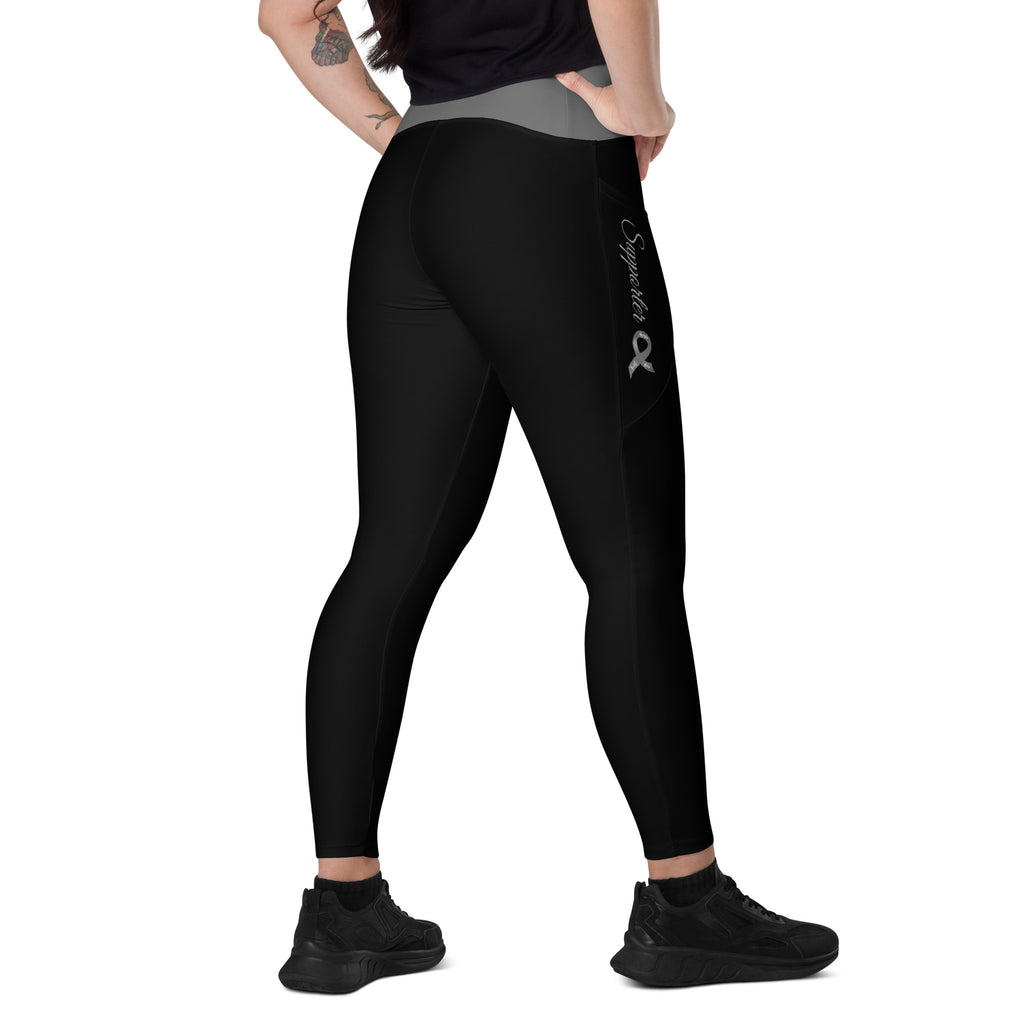 Brain Cancer "Supporter" Ribbon Leggings with Pockets