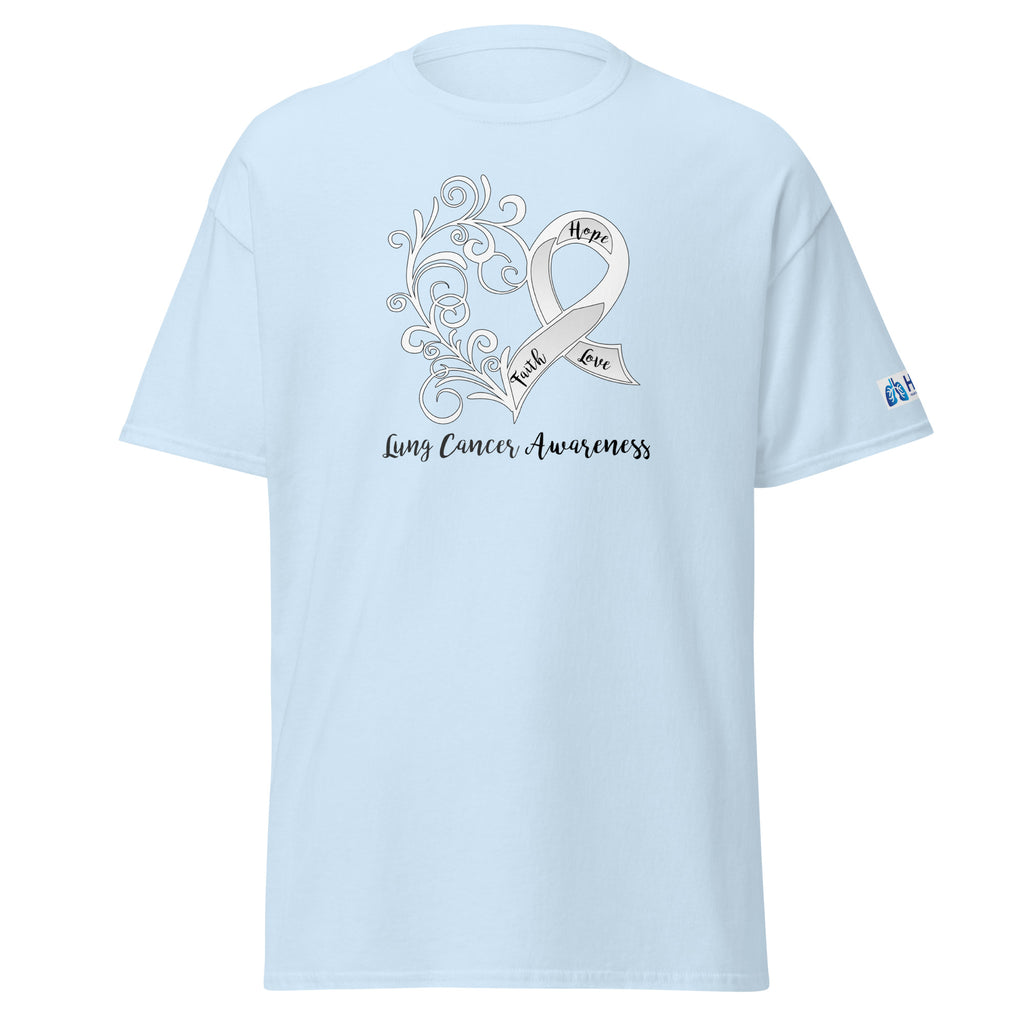 Lung Cancer Awareness Heart / HPM Logo Sleeve Classic Heavyweight Tee (Gildan)