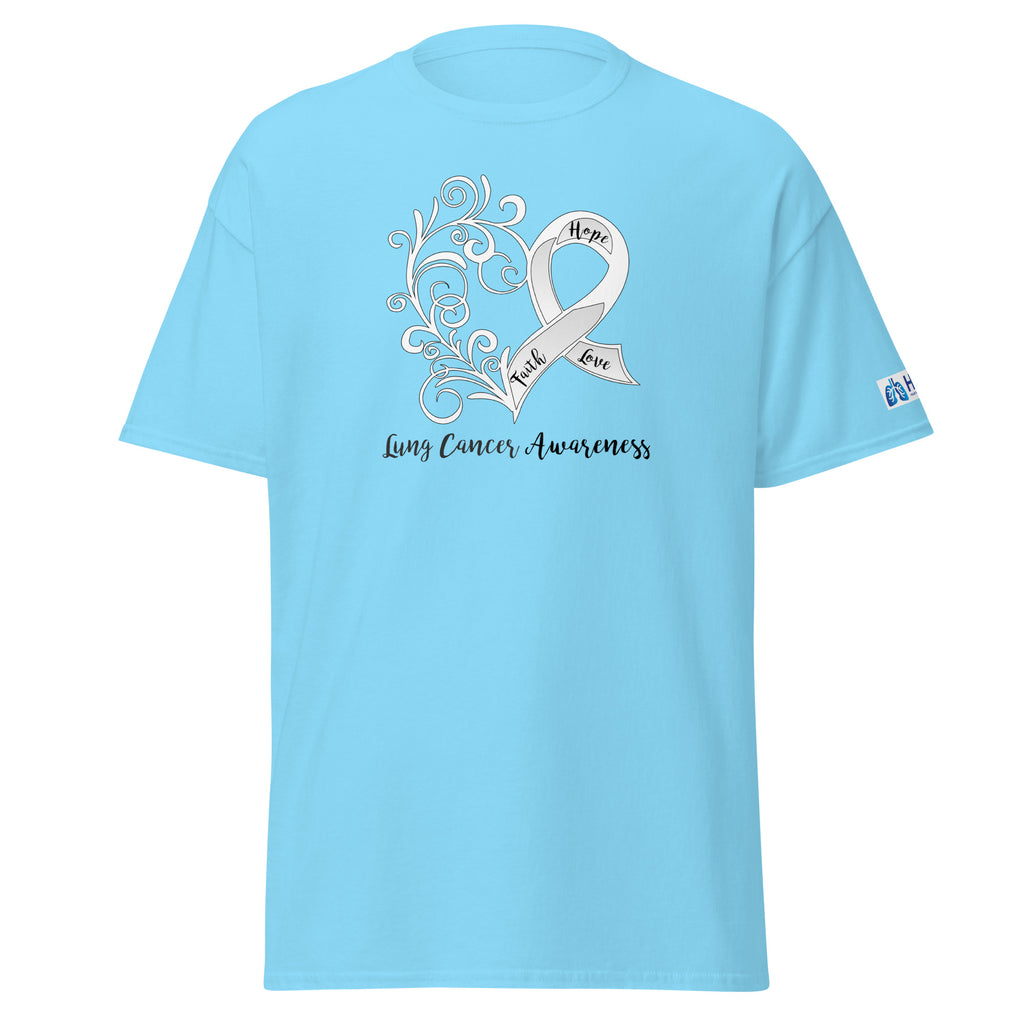Lung Cancer Awareness Heart / HPM Logo Sleeve Classic Heavyweight Tee (Gildan)