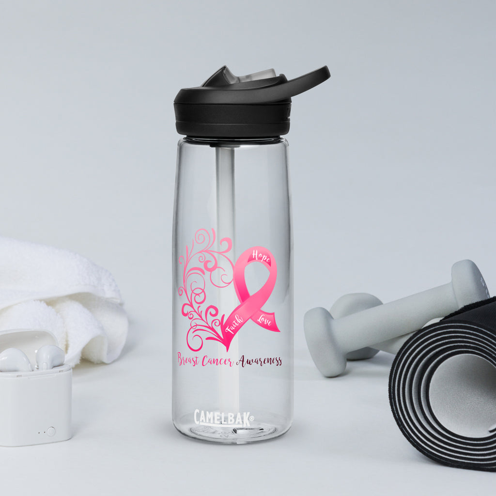 Breast Cancer Awareness Heart Sports Water Bottle | CamelBak Eddy®+