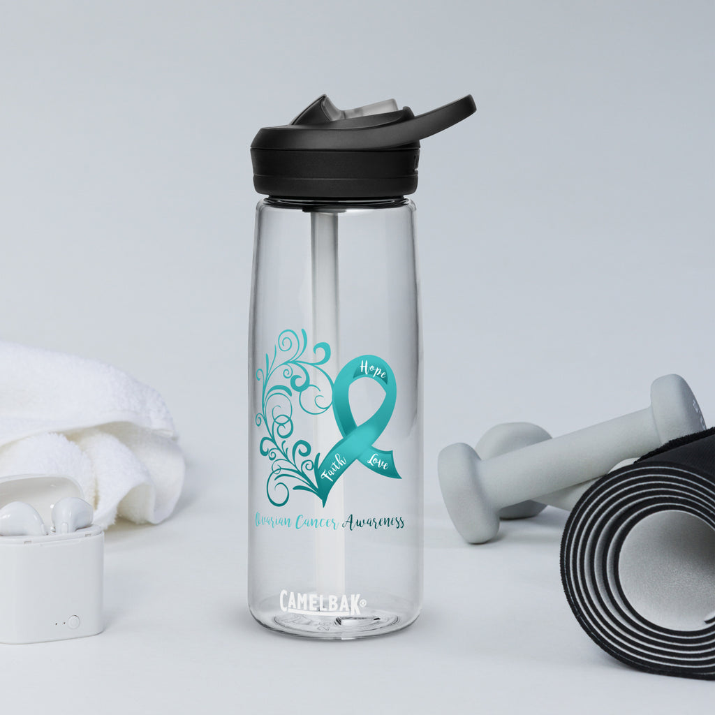 Ovarian Cancer Awareness Heart Sports Water Bottle | CamelBak Eddy®+