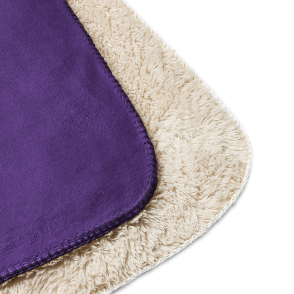 All Cancer Awareness Dark Purple Sherpa Blanket (60 x 80)