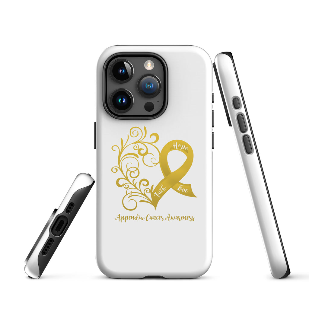 Appendix Cancer Awareness Heart Tough Case for iPhone® (Several Models Available)(NON-RETURNABLE)