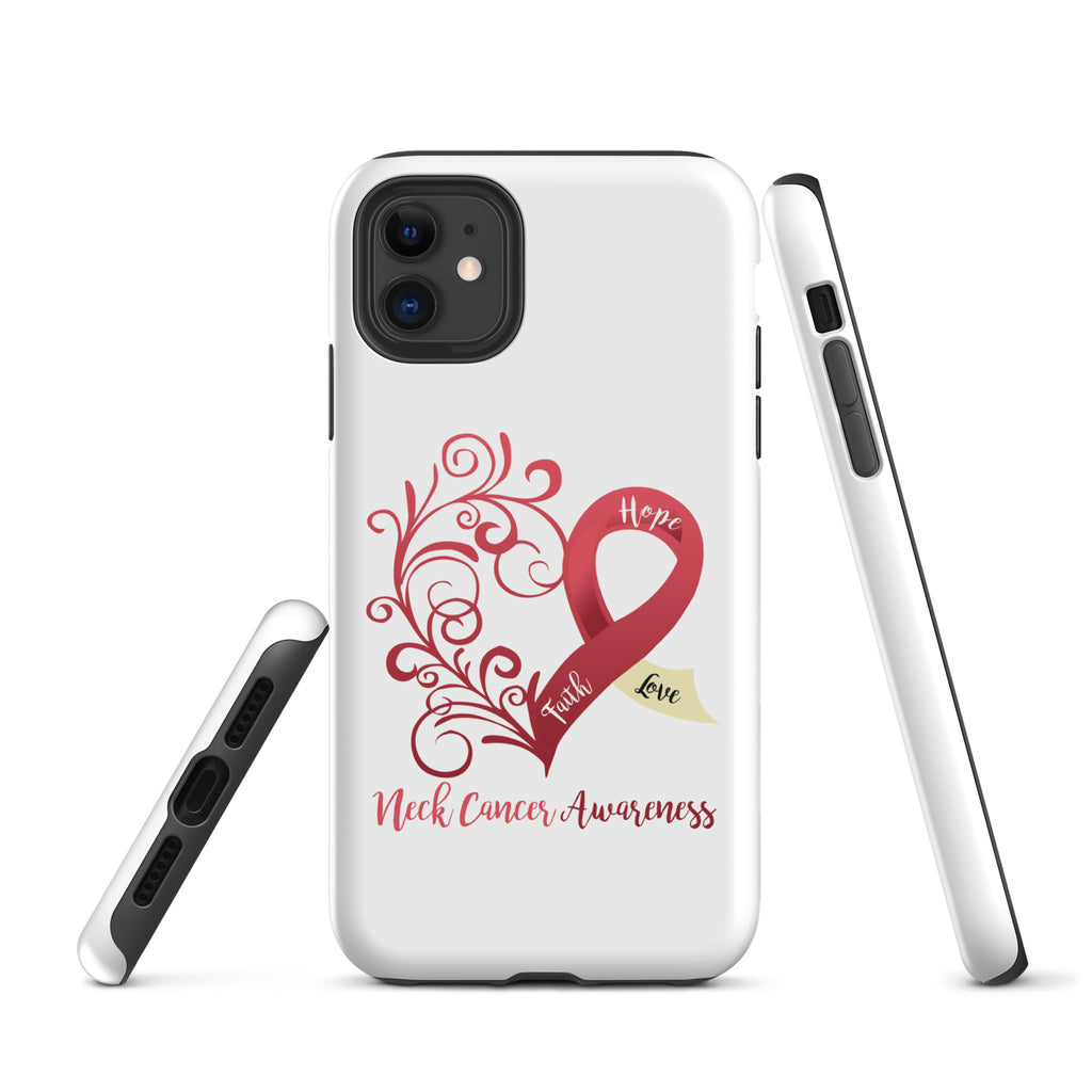 Neck Cancer Awareness Heart Tough Case for iPhone® (Several Models Available)(NON-RETURNABLE)