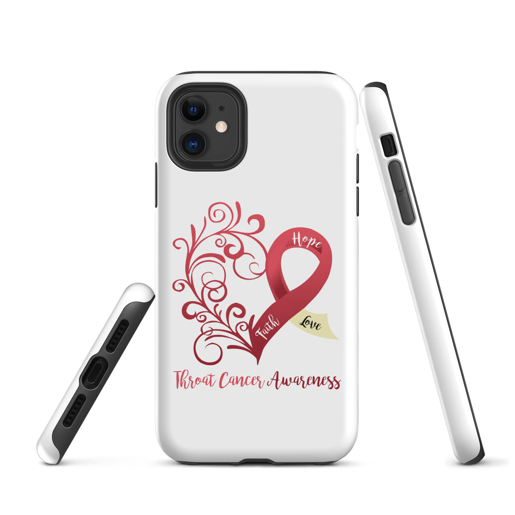 Throat Cancer Awareness Heart Tough Case for iPhone® (Several Models Available) (NON-RETURNABLE)