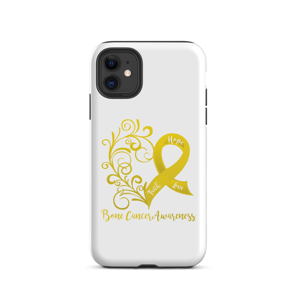 Bone Cancer Awareness Heart Tough Case for iPhone® (Several Models Available)(NON-RETURNABLE)