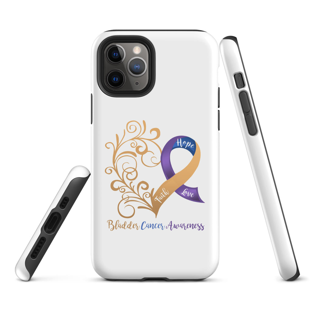 Bladder Cancer Awareness Heart Tough Case for iPhone® (Several Models Available)(NON-RETURNABLE)