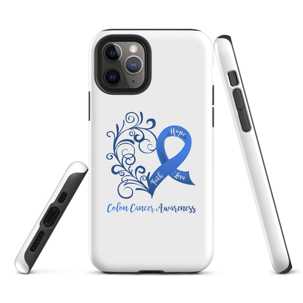 Colon Cancer Awareness Heart Tough Case for iPhone® (Several Models Available)(NON-RETURNABLE)