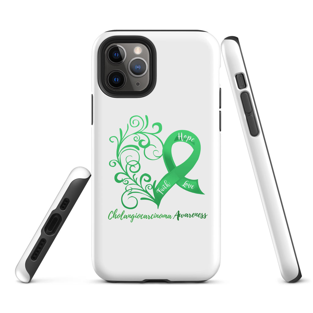 Cholangiocarcinoma Awareness Heart Tough Case for iPhone® (Several Models Available)(NON-RETURNABLE)