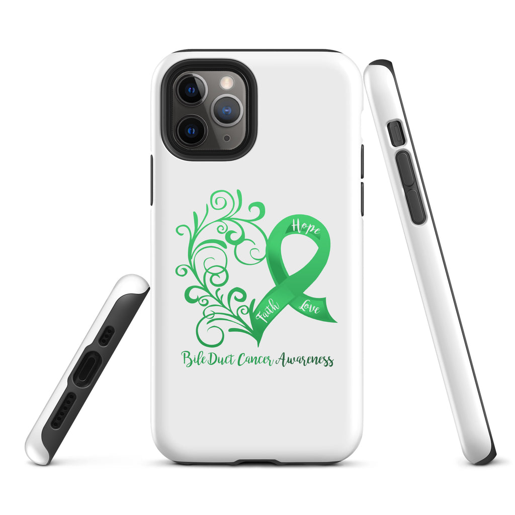 Bile Duct Cancer Awareness Heart Tough Case for iPhone® (Several Models Available)(NON-RETURNABLE)