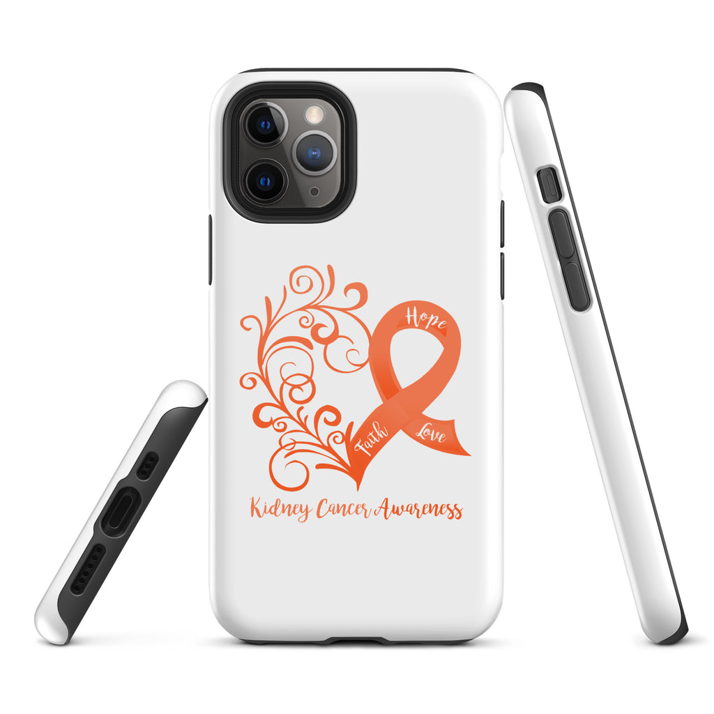 Kidney Cancer Awareness Heart Tough Case for iPhone® (Several Models Available)(NON-RETURNABLE)