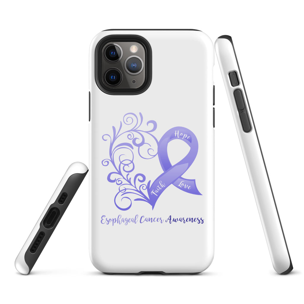 Esophageal Cancer Awareness Heart Tough Case for iPhone® (Several Models Available)(NON-RETURNABLE)