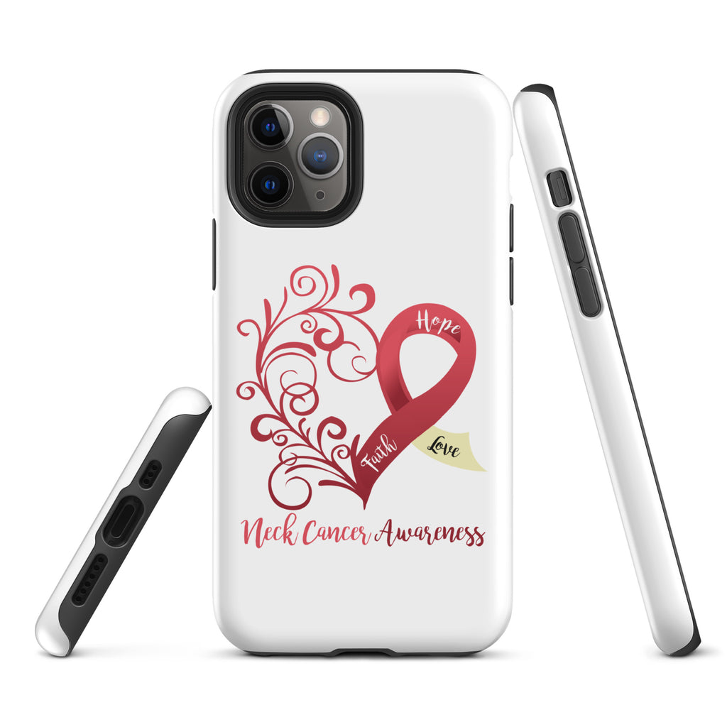 Neck Cancer Awareness Heart Tough Case for iPhone® (Several Models Available)(NON-RETURNABLE)
