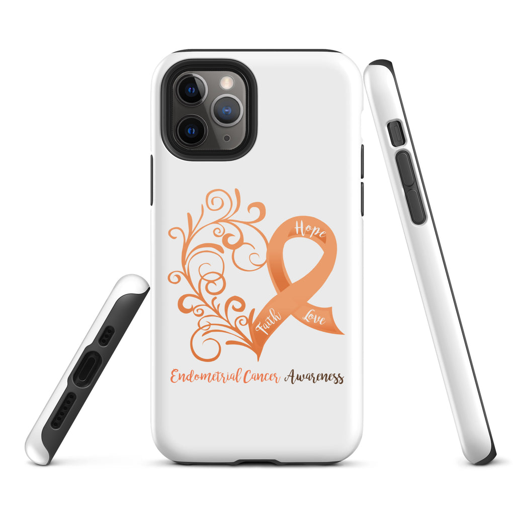 Endometrial Cancer Awareness Heart Tough Case for iPhone® (Several Models Available) (NON-RETURNABLE)